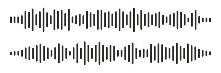 Sound Wave visualization, Podcast sound waves set. Digital frequency lines for music player, podcast, voice message, music app, recording apps or broadcast design. 