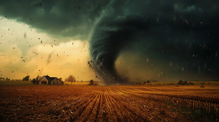 Fototapeta premium Powerful tornado over plains