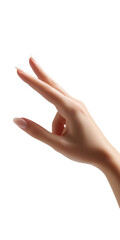 Elegant female hand displaying graceful gesture against a transparent background