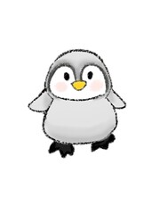 penguin with snow illustrasion