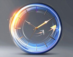 Abstract clock with dynamic light trails