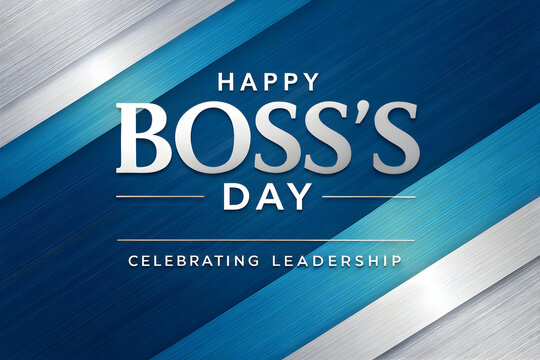 Boss’s Day Greeting Card Blue Design - Powered by Adobe