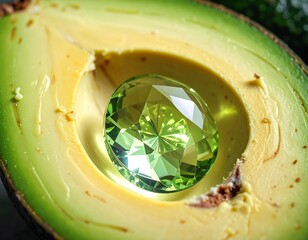 A vibrant green gem nestled in an avocado