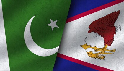 Side-by-side flags of Pakistan and American Samoa, symbolizing cultural contrast and diplomatic connection between South Asia and the South Pacific.
