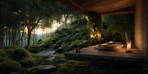 Eko Oaza Wellness z Bambusem i Mchem o Zmierzchu