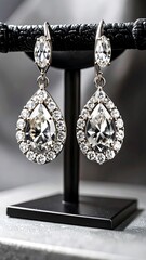 Elegant pear-shaped crystal earrings