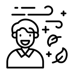 Fresh Air Line Vector Icon