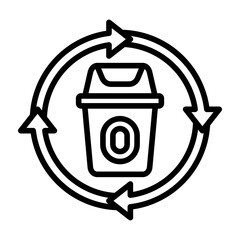 Zero Waste Line Vector Icon