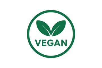 Green vegan circle logo with two leaves