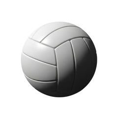 A classic white volleyball with distinct panel lines isolated on transparent background