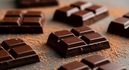 Dark Chocolate Bar Close-up.