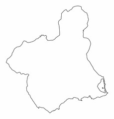 Murcia outline map