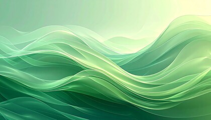 Abstract flowing green waves