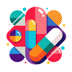 vector illustration of pills