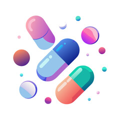 vector illustration of pill capsule