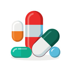 medicine capsule and pills