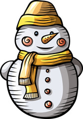 Christmas Snowman Cartoon Illustration