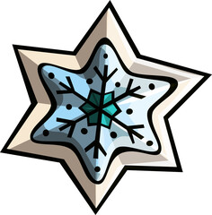 Star Snowflake Cartoon Illustration
