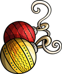 Christmas Balls Ornaments Cartoon Illustration