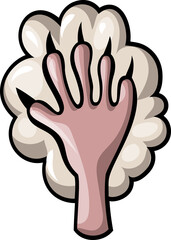Halloween Zombie Hand Cartoon Illustration