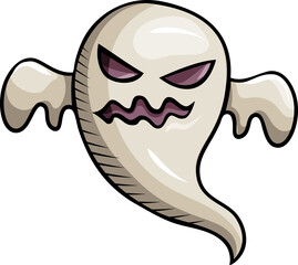 Angry Halloween Ghost Cartoon Illustration