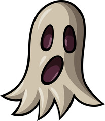 Scared Halloween Ghost Cartoon Illustration
