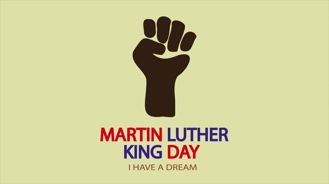 Martin luther king day usa flag hand, art video illustration.