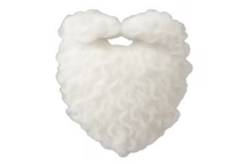 White santa claus beard isolated on transparent background