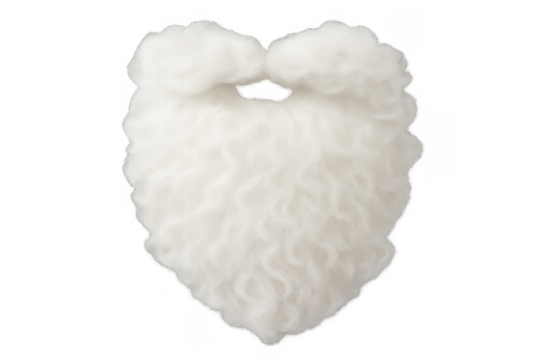 White santa claus beard isolated on transparent background