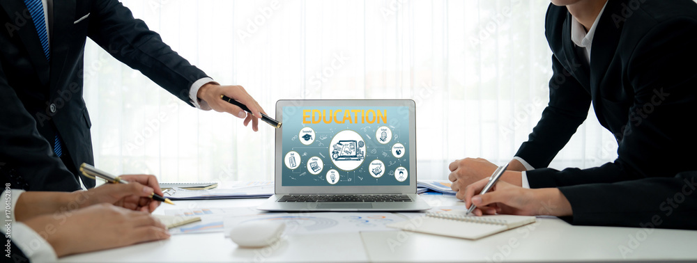 Aufkleber e-learning website with sofware for student to study online on the internet network brisk