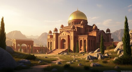 Ancient Golden Temple Majestic Architecture.