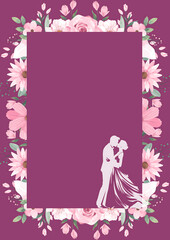 Purple wedding invitation.