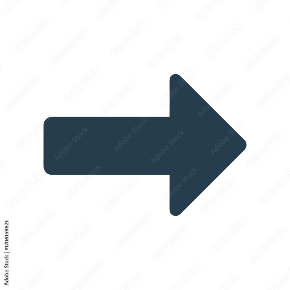 Poster a dynamic arrow pointing right, symbolizing direction and progress in a modern design