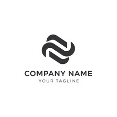 Abstract logo design featuring intertwined shapes, forming a unique and modern brand identity.