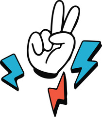Obraz premium Peace sign,Victory Hand Bolt Vector Design