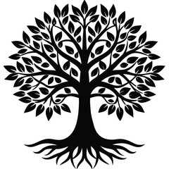mandala tree of life illustration isolated on white background
