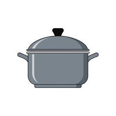A sleek, modern cooking pot with a lid, placed against a clean, white background, ideal for culinary use