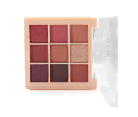 One beautiful eyeshadow palette isolated on white