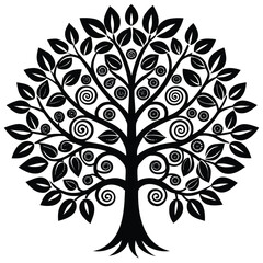 mandala tree of life with floral patterns isolated art