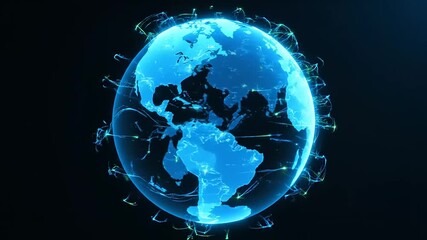 Digital visualization of planet Earth covered by a virus structure, global pandemic concept - Powered by Adobe