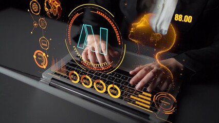 AI Assistant Brain Processor with LLM Technology, Big Data, Machine Learning, Generative AI for Business Support, Future Agentic AI Technology and Artificial Intelligence Prompt Engineering. Thunk