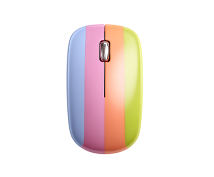 Colorful computer mouse isolated on transparent background