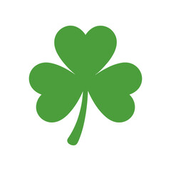 A vibrant green shamrock symbolizing luck, set against a clean white background, ideal for festive designs