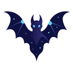 Celestial Bat Vector with Glowing Constellation Wings