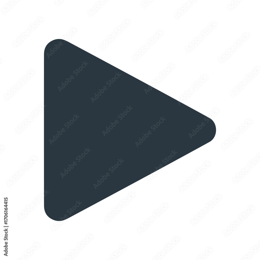 Poster abstract play button icon representing digital media, set against a minimalist background