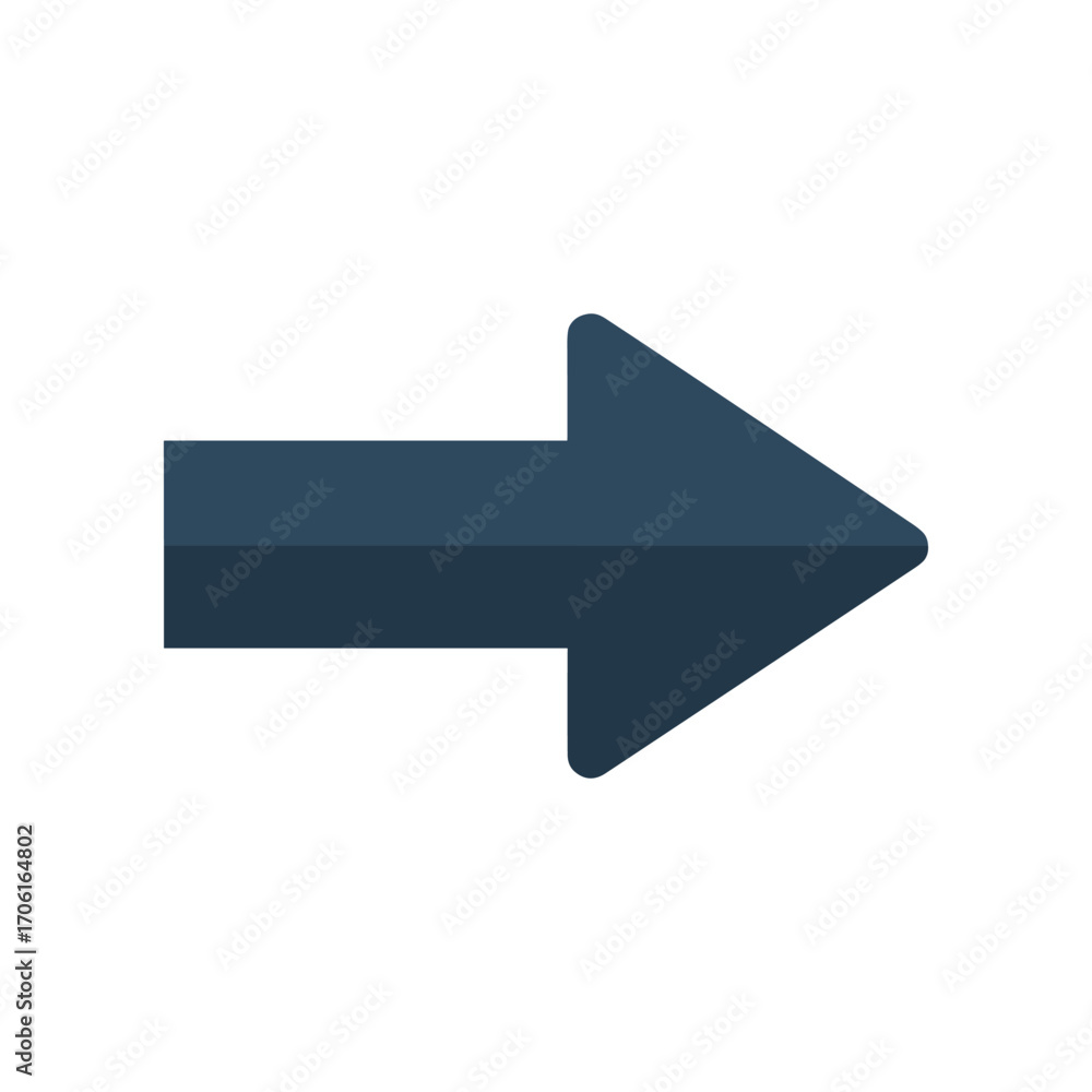Aufkleber arrow pointing right, symbolizing direction and progress, ideal for navigation and guidance