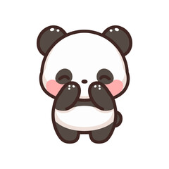 Cute cartoon panda character with a joyful expression, set against a simple white background (1)