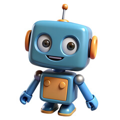 Friendly Cartoon Robot Mascot with Square Head png illustration