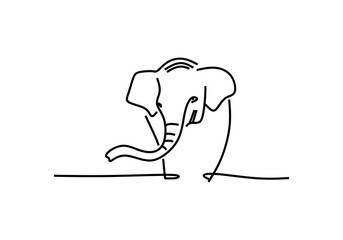Elephant line icon.