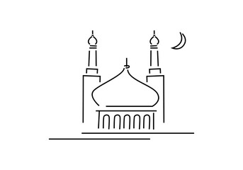 mosque vector illustration of a line